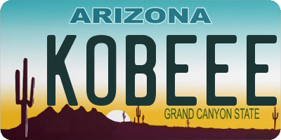 AZ license plate KOBEEE