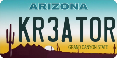 AZ license plate KR3ATOR