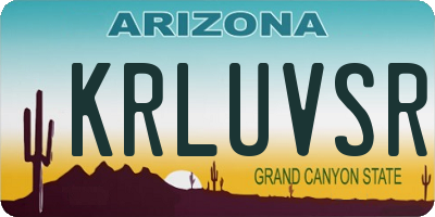 AZ license plate KRLUVSR