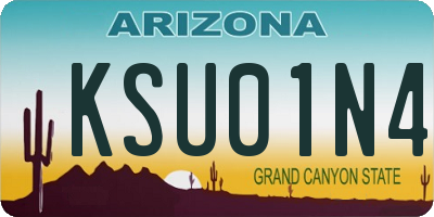 AZ license plate KSU01N4