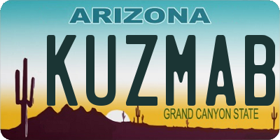 AZ license plate KUZMAB