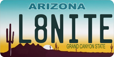 AZ license plate L8NITE