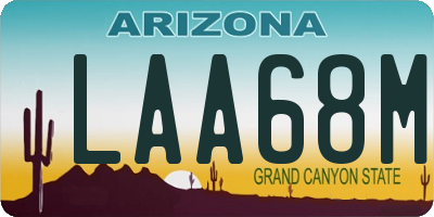 AZ license plate LAA68M