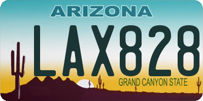 AZ license plate LAX828