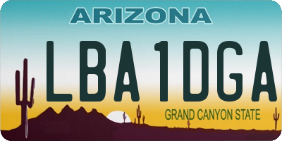 AZ license plate LBA1DGA