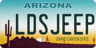 AZ license plate LDSJEEP