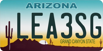 AZ license plate LEA3SG