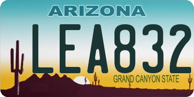 AZ license plate LEA832