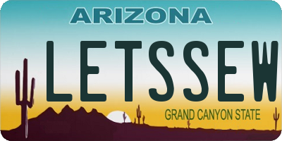 AZ license plate LETSSEW