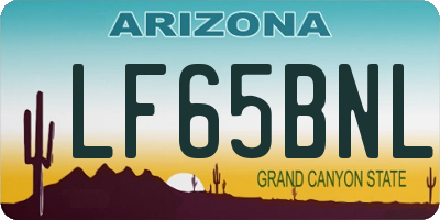 AZ license plate LF65BNL