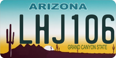 AZ license plate LHJ106