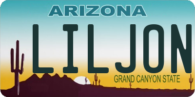 AZ license plate LILJON