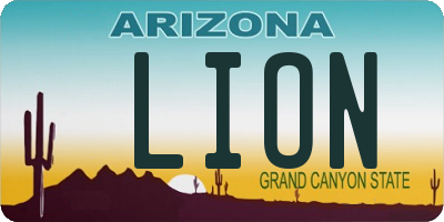 AZ license plate LION