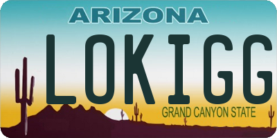 AZ license plate LOKIGG