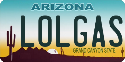 AZ license plate LOLGAS