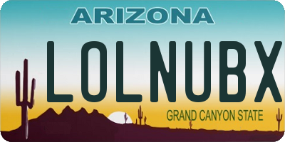 AZ license plate LOLNUBX