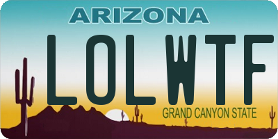 AZ license plate LOLWTF