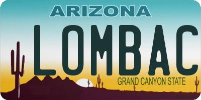 AZ license plate LOMBAC