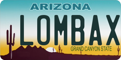 AZ license plate LOMBAX