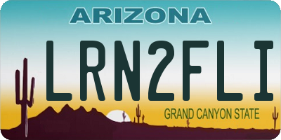 AZ license plate LRN2FLI