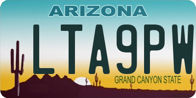 AZ license plate LTA9PW