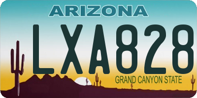 AZ license plate LXA828