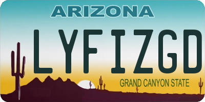 AZ license plate LYFIZGD