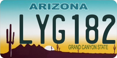 AZ license plate LYG182