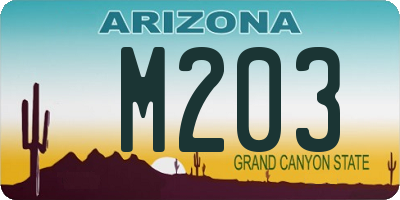 AZ license plate M203