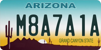 AZ license plate M8A7A1A