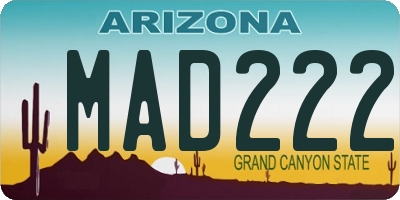 AZ license plate MAD222