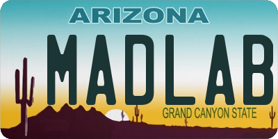 AZ license plate MADLAB