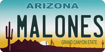 AZ license plate MALONES