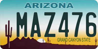 AZ license plate MAZ476