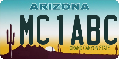 AZ license plate MC1ABC