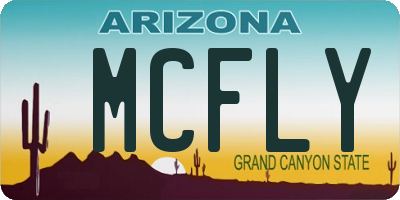 AZ license plate MCFLY