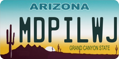 AZ license plate MDPILWJ