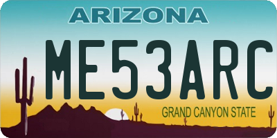 AZ license plate ME53ARC