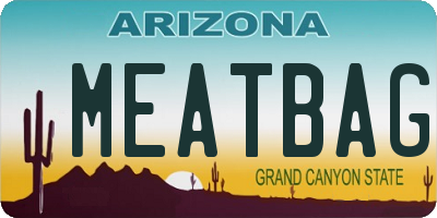 AZ license plate MEATBAG