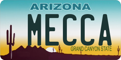 AZ license plate MECCA