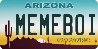 AZ license plate MEMEBOI