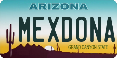 AZ license plate MEXDONA