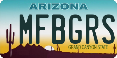 AZ license plate MFBGRS