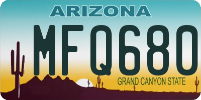 AZ license plate MFQ680