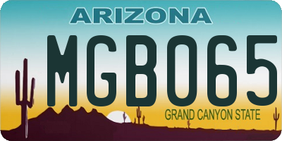 AZ license plate MGB065