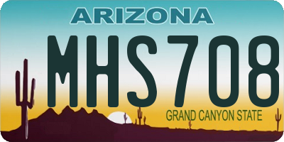 AZ license plate MHS708