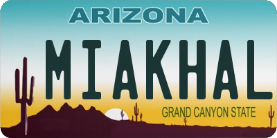 AZ license plate MIAKHAL