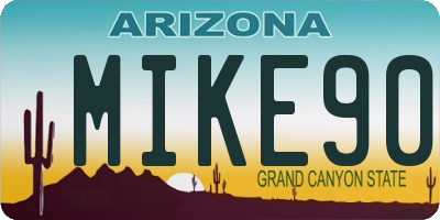 AZ license plate MIKE90