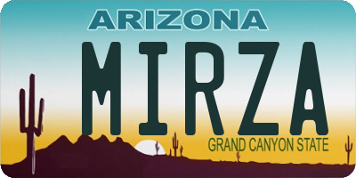 AZ license plate MIRZA