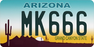 AZ license plate MK666